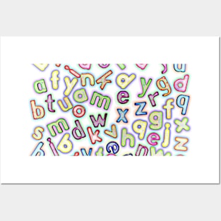 Jumbled Multi Coloured Letters Pastel Posters and Art